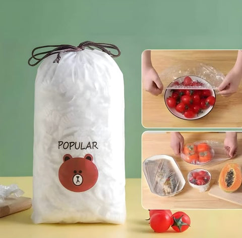 100pcs Stretch Food Covers – Elastic & Airtight