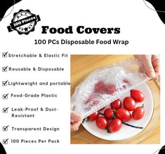 100pcs Stretch Food Covers – Elastic & Airtight