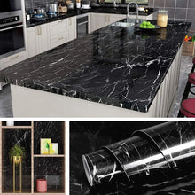 Black Imitation Marble Tile Sheet Size 60x200cm