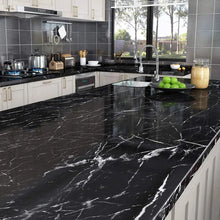 Black Imitation Marble Tile Sheet Size 60x200cm