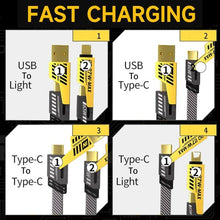 4-in-1 Fast Charging Cable – USB-C & USB-A to Lightning & USB-C