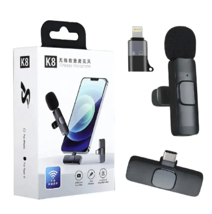 K8 Wireless Microphone – Crystal Clear Audio for Vlogging & Streaming