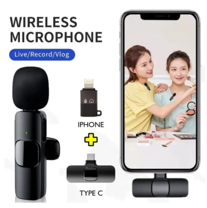 K8 Wireless Microphone – Crystal Clear Audio for Vlogging & Streaming