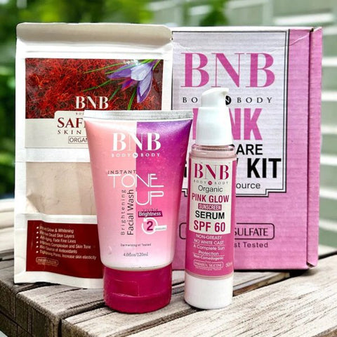 BNB Pink Glow Kit – Radiant Skin Trio: Facewash, Saffron Mask & Sunscreen