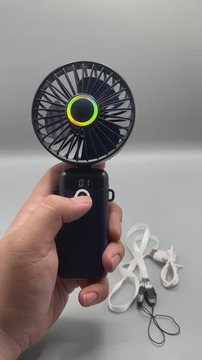 Mini USB Rechargeable Fan - 1200mAh, Foldable
